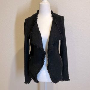 Zara black frayed blazer